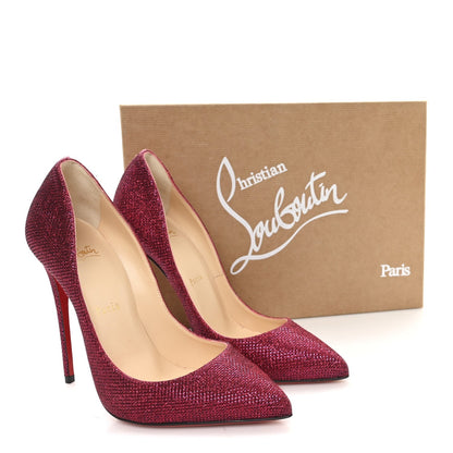 Christian Louboutin Glitter Tisse Pigalle Follies 120 Women's Pumps 37.5 Cassis