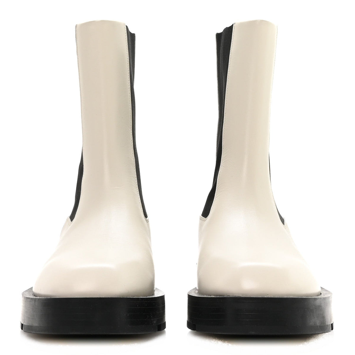 Givenchy Calfskin Women's Square Chelsea Boots 37 White Black