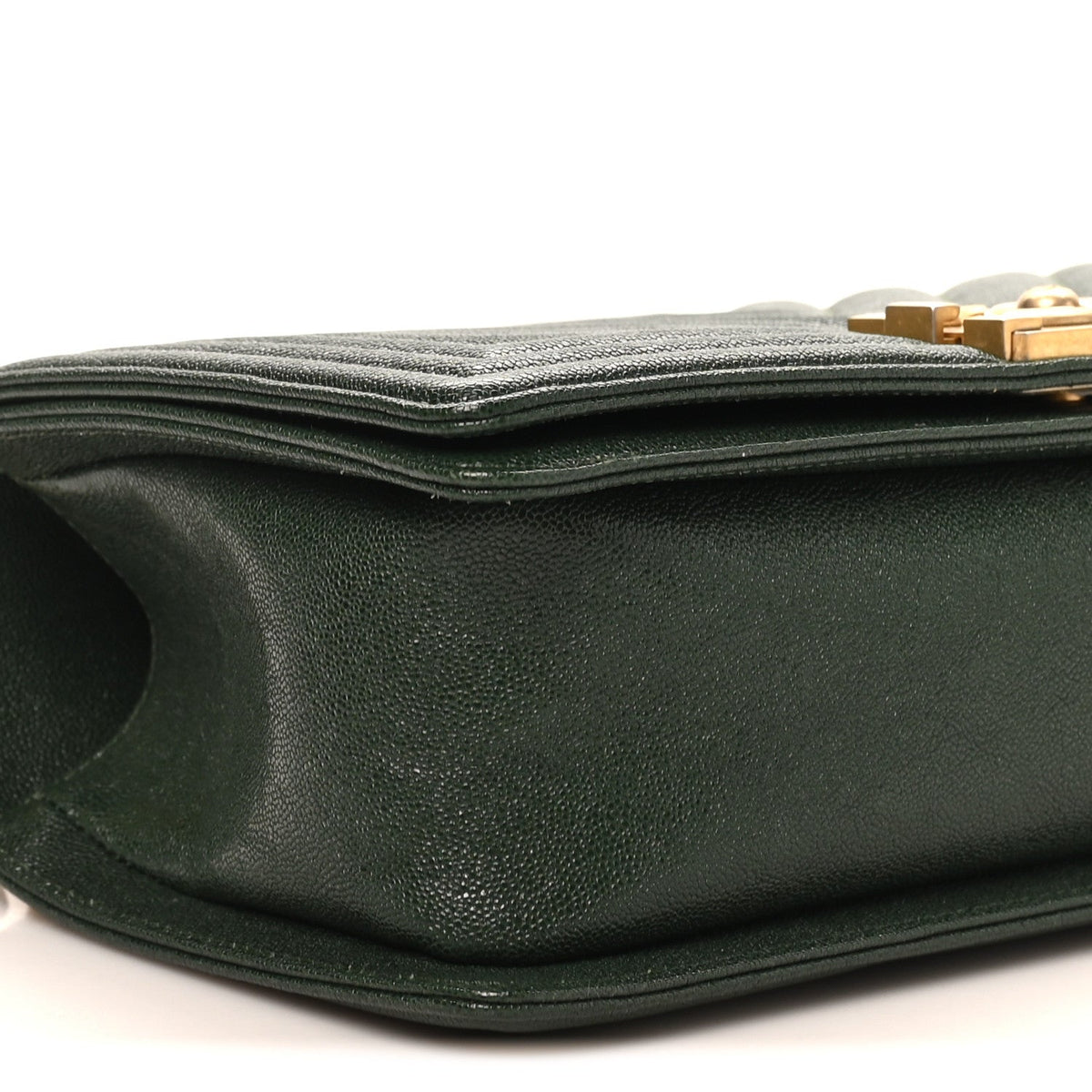 Medium Quilted Caviar Flap Shoulder Bag - Green