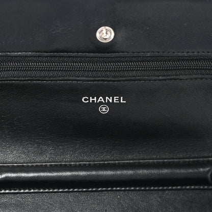 Quilted Lambskin Wallet Bag - Black