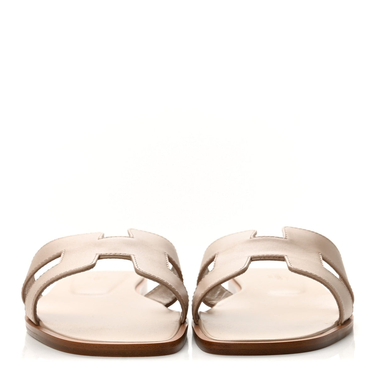Hermes Box Calfskin Oran Women's Sandals Camel