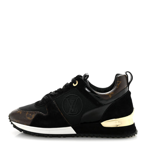 Louis Vuitton Suede Nylon Women's Run Away Sneakers 38 Black