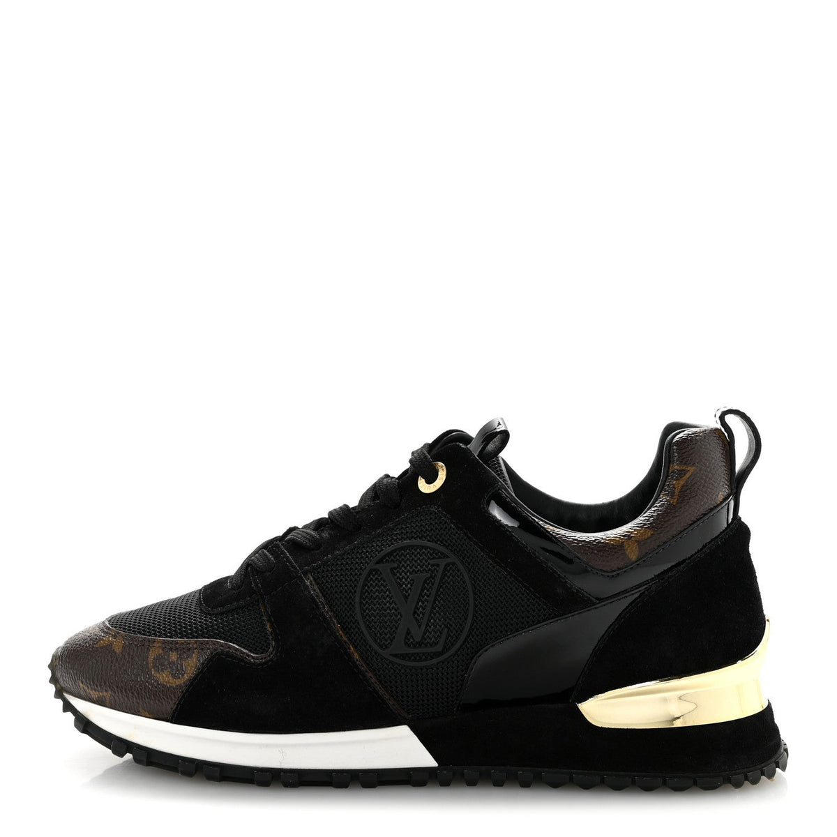 Suede Calfskin Recycled Monogram Nylon Run Away Sneakers Black