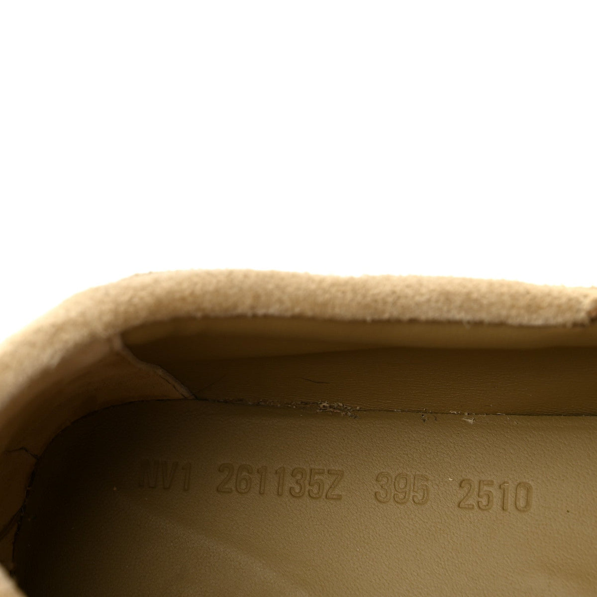 Hermès Suede Calfskin Women's Member Lazy Loafers 39.5 Beige Albatre