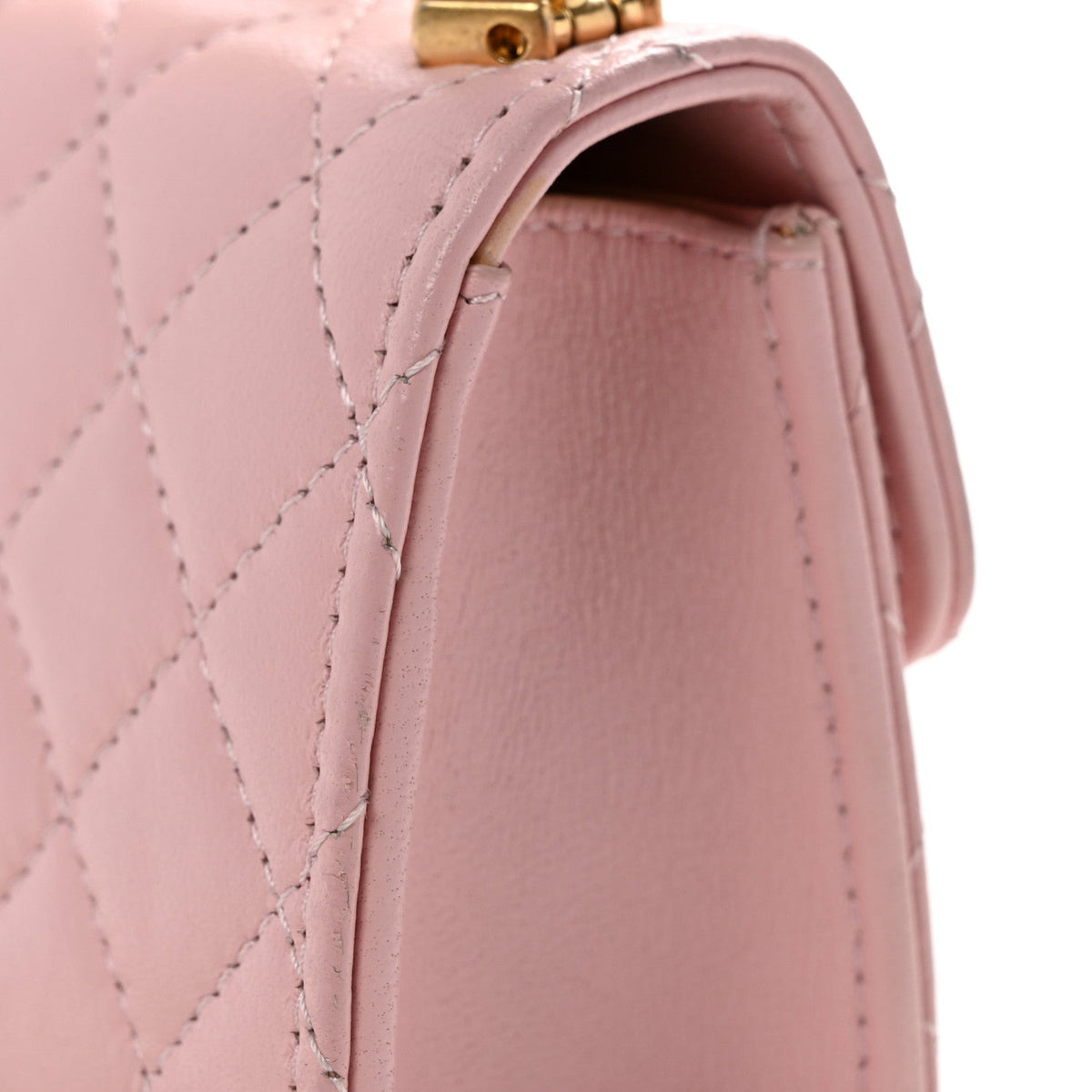 Mini Quilted Lambskin Flap Shoulder Bag - Pink