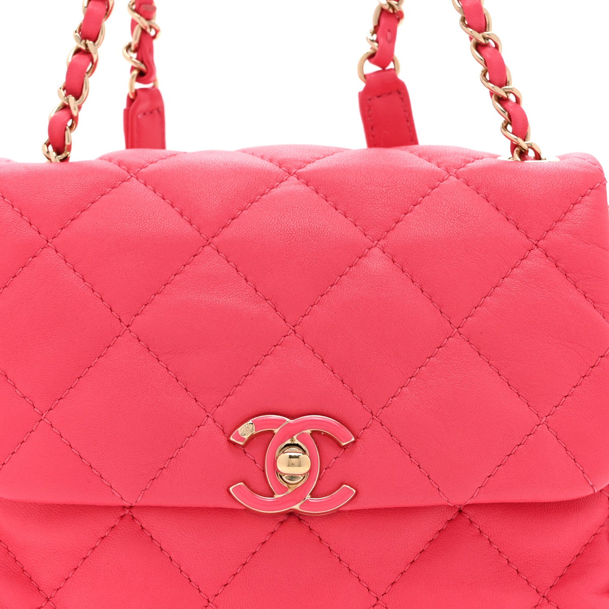 Quilted Lambskin Backpack - Pink