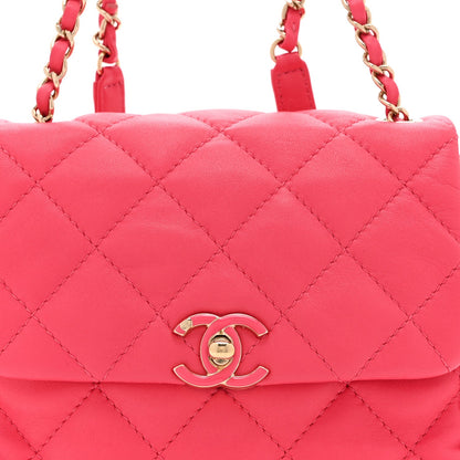 Quilted Lambskin Backpack - Pink