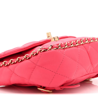 Quilted Lambskin Backpack - Pink
