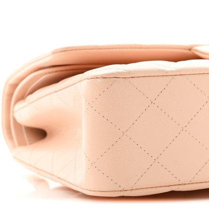 Medium Quilted Caviar Flap Shoulder Bag - Pink