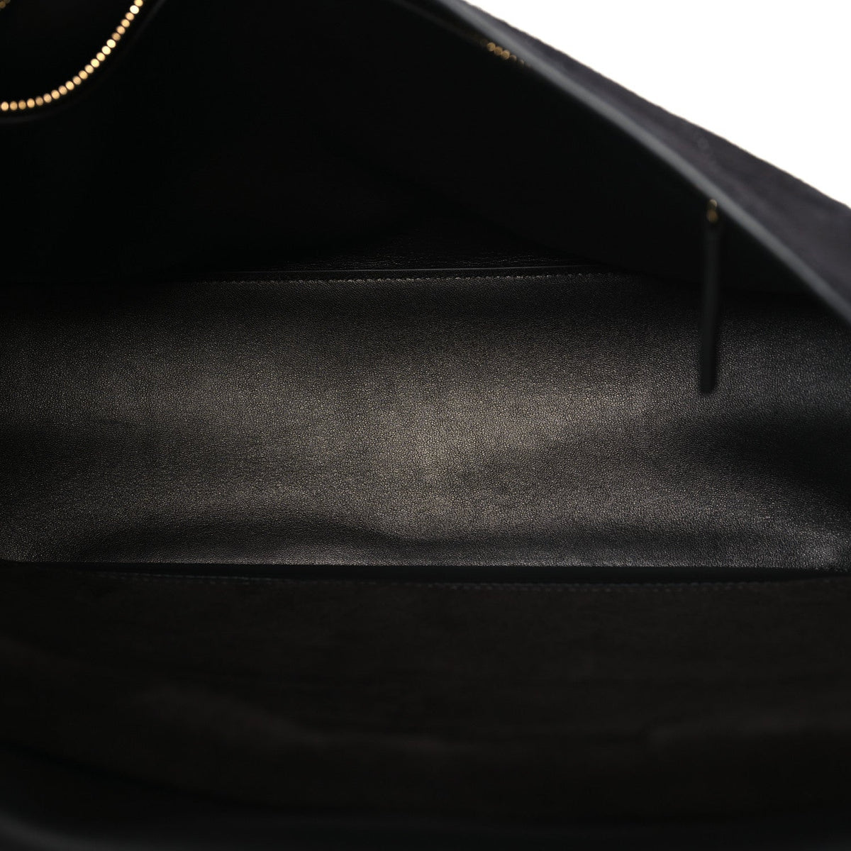 Small Calfskin Suede Flap Shoulder Bag - Black