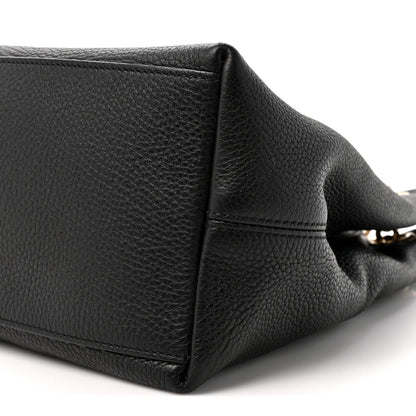 Medium Calfskin Shoulder Bag - Black