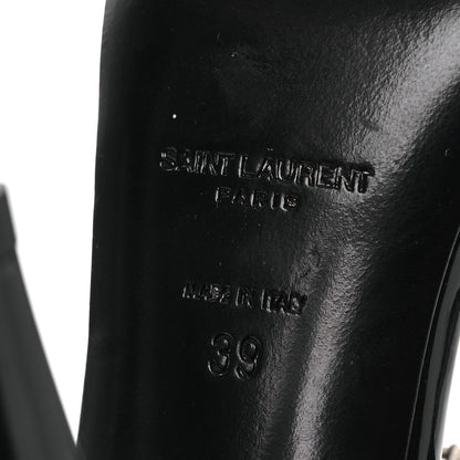 Saint Laurent Patent Calfskin Women's Fetish 105 Sandal 39 Black