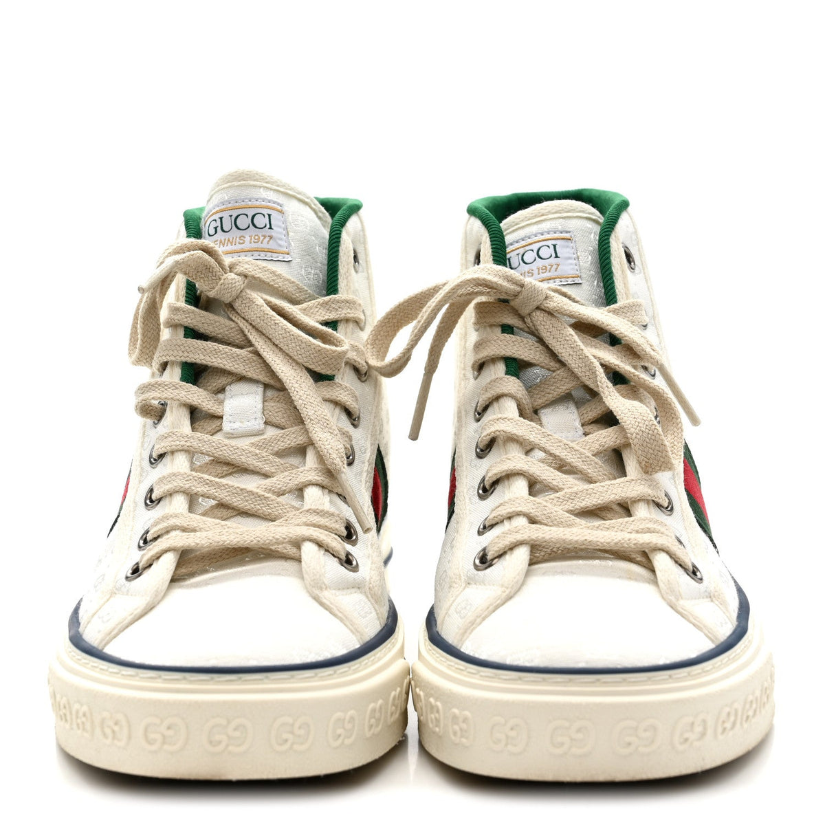 Gucci Canvas Women's 1977 Tennis High Top Sneakers 37 White