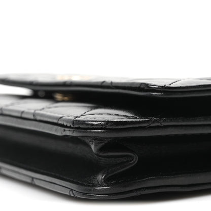 Maxi Quilted Calfskin Wallet Bag - Black