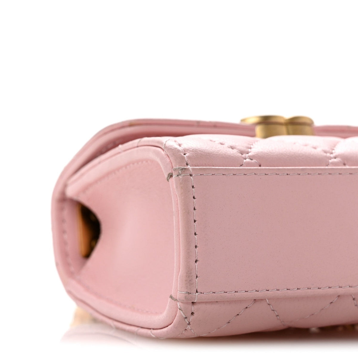 Mini Quilted Lambskin Flap Shoulder Bag - Pink