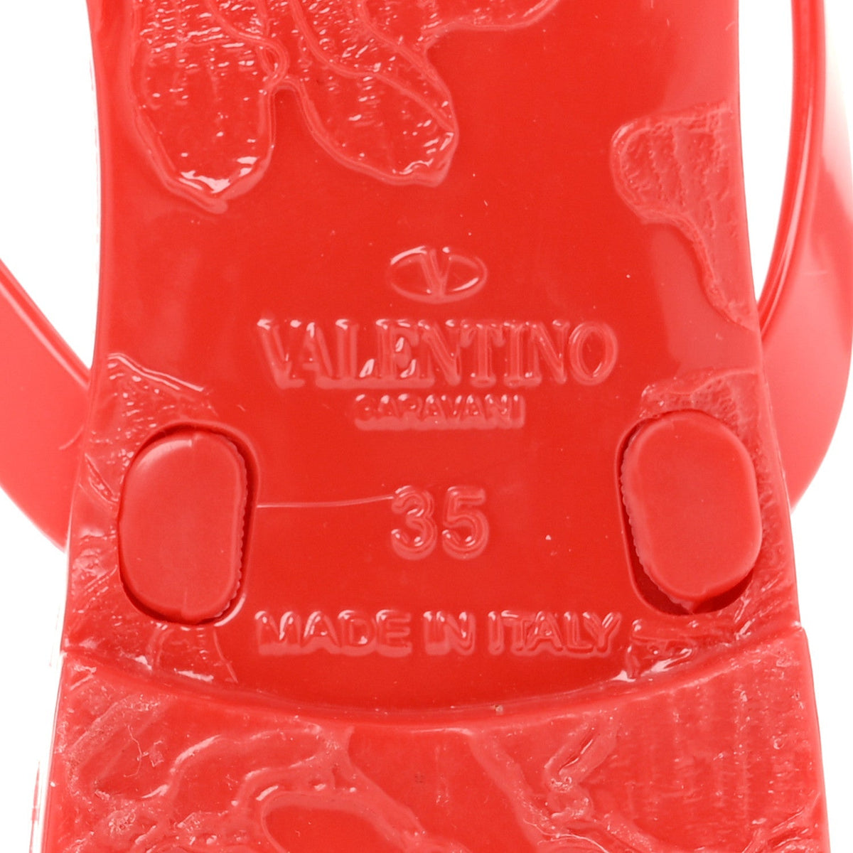 Valentino Garavani PVC Jelly Women's Rockstud Bow Thong Sandals 35 Rosso