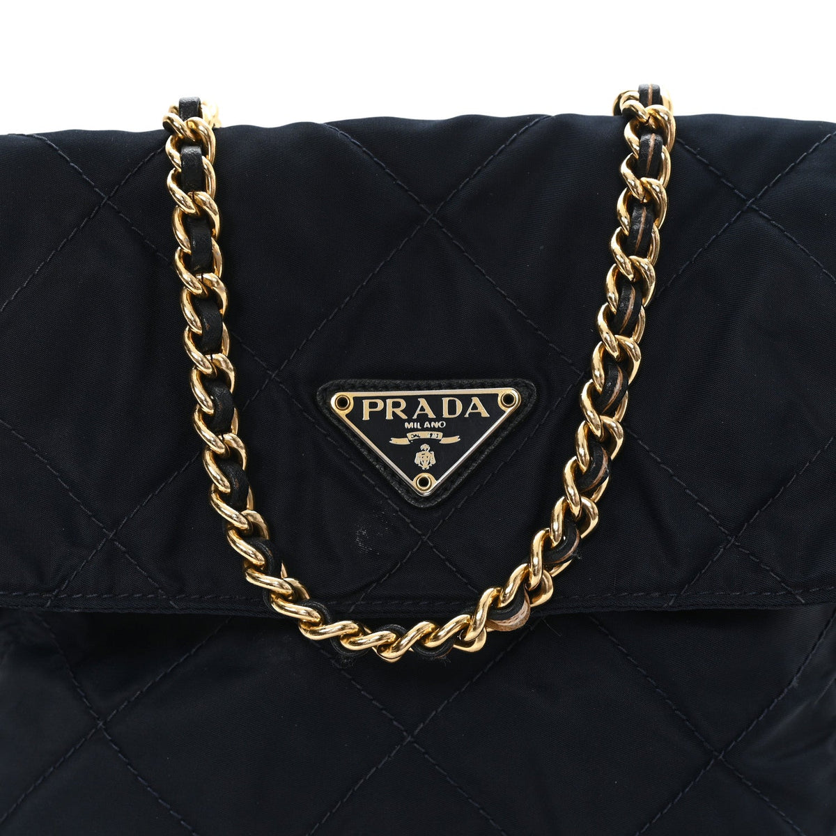 Quilted Nylon Shoulder Bag - Blue