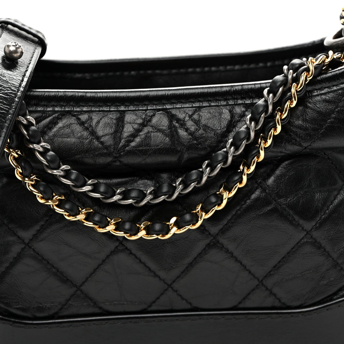Small Quilted Calfskin Hobo Bag - Black