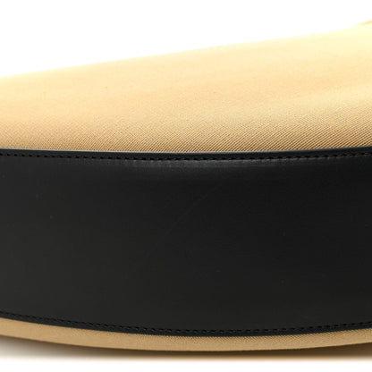 Calfskin Canvas Hobo Bag - Beige