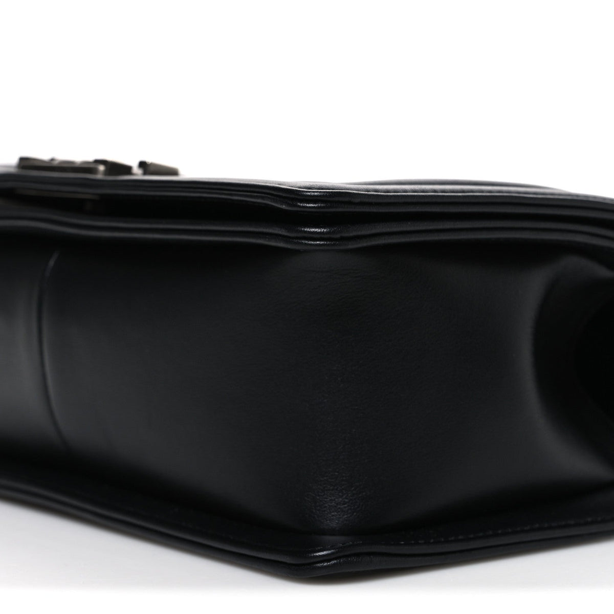 Medium Quilted Lambskin Flap Shoulder Bag - Black