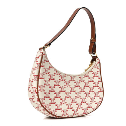 Calfskin Canvas Shoulder Bag - Red