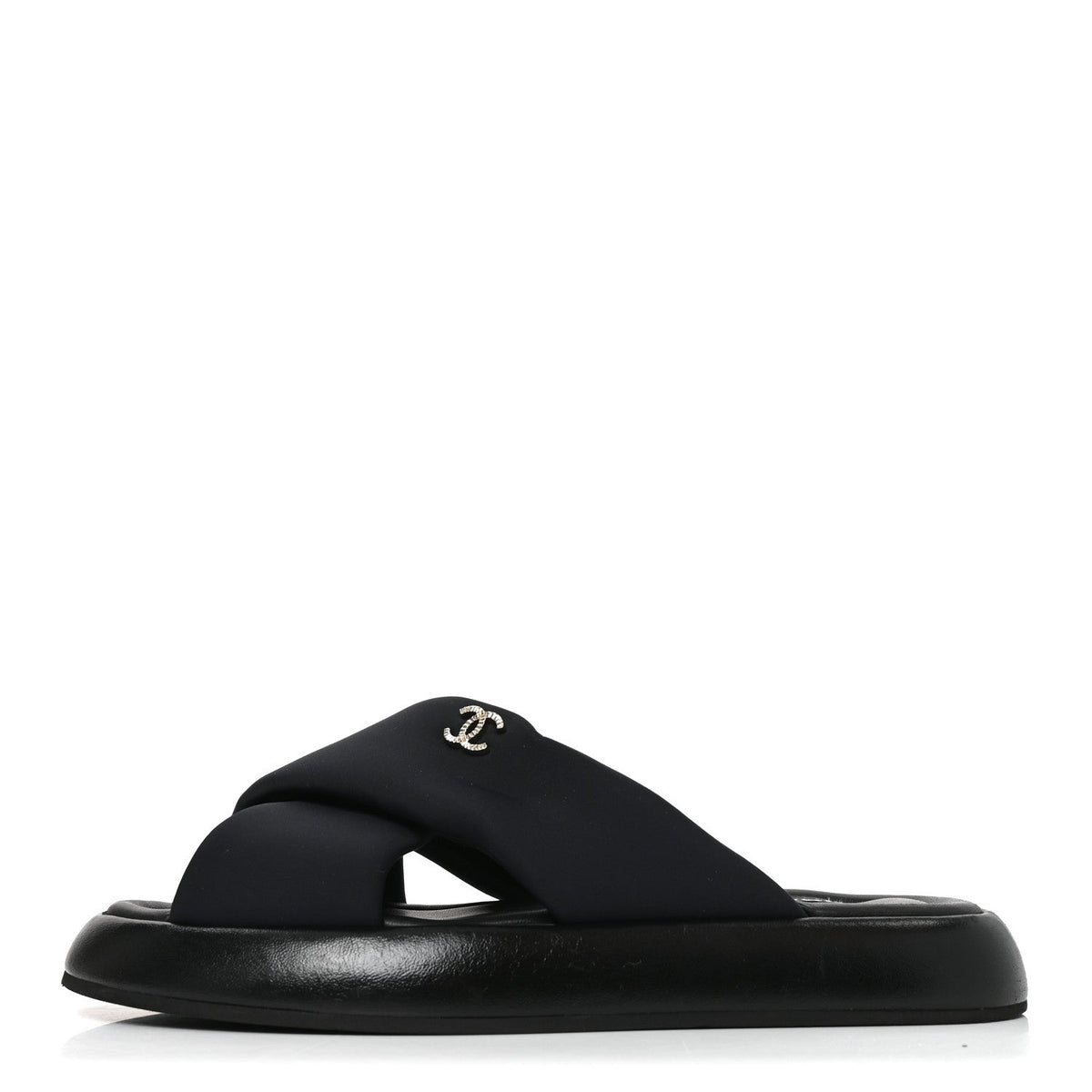 Fabric CC Mules Sandals Black