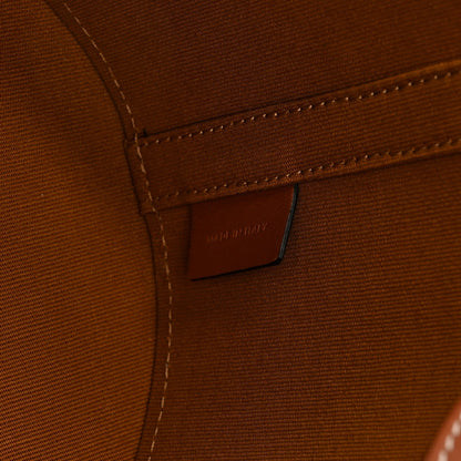Medium Calfskin Canvas Handbag - Tan