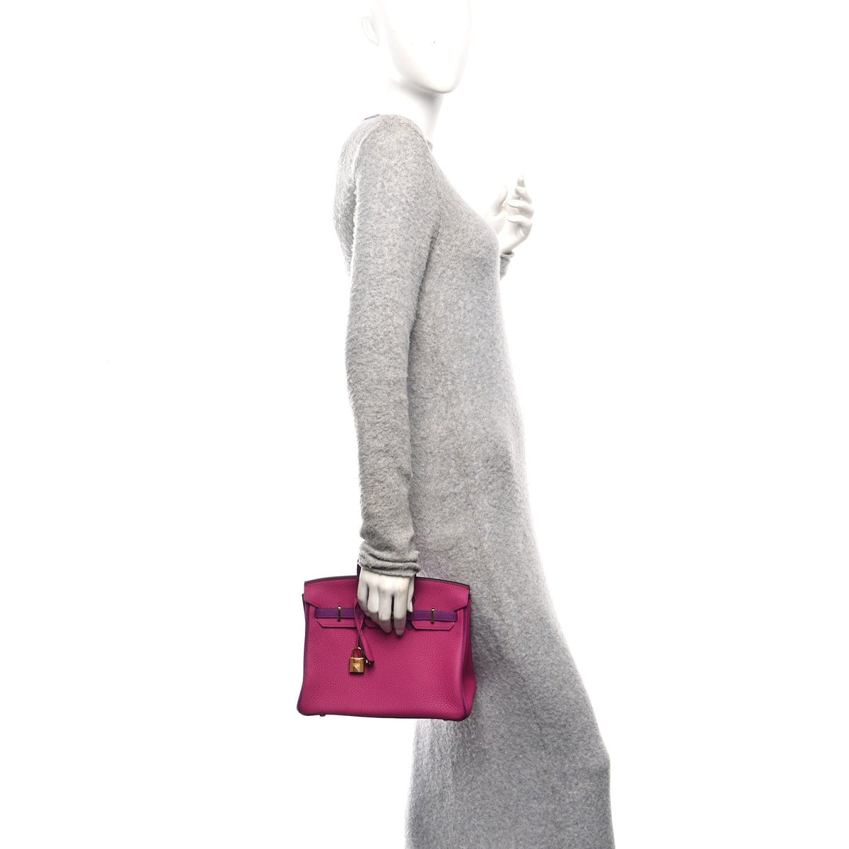 Togo Horseshoe Birkin 25 Rose Pourpre Ca Handbag