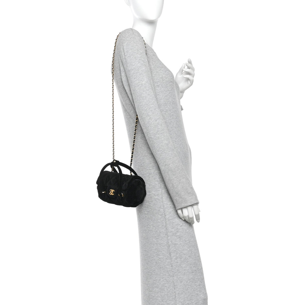 Mini Quilted Flap Shoulder Bag - Black