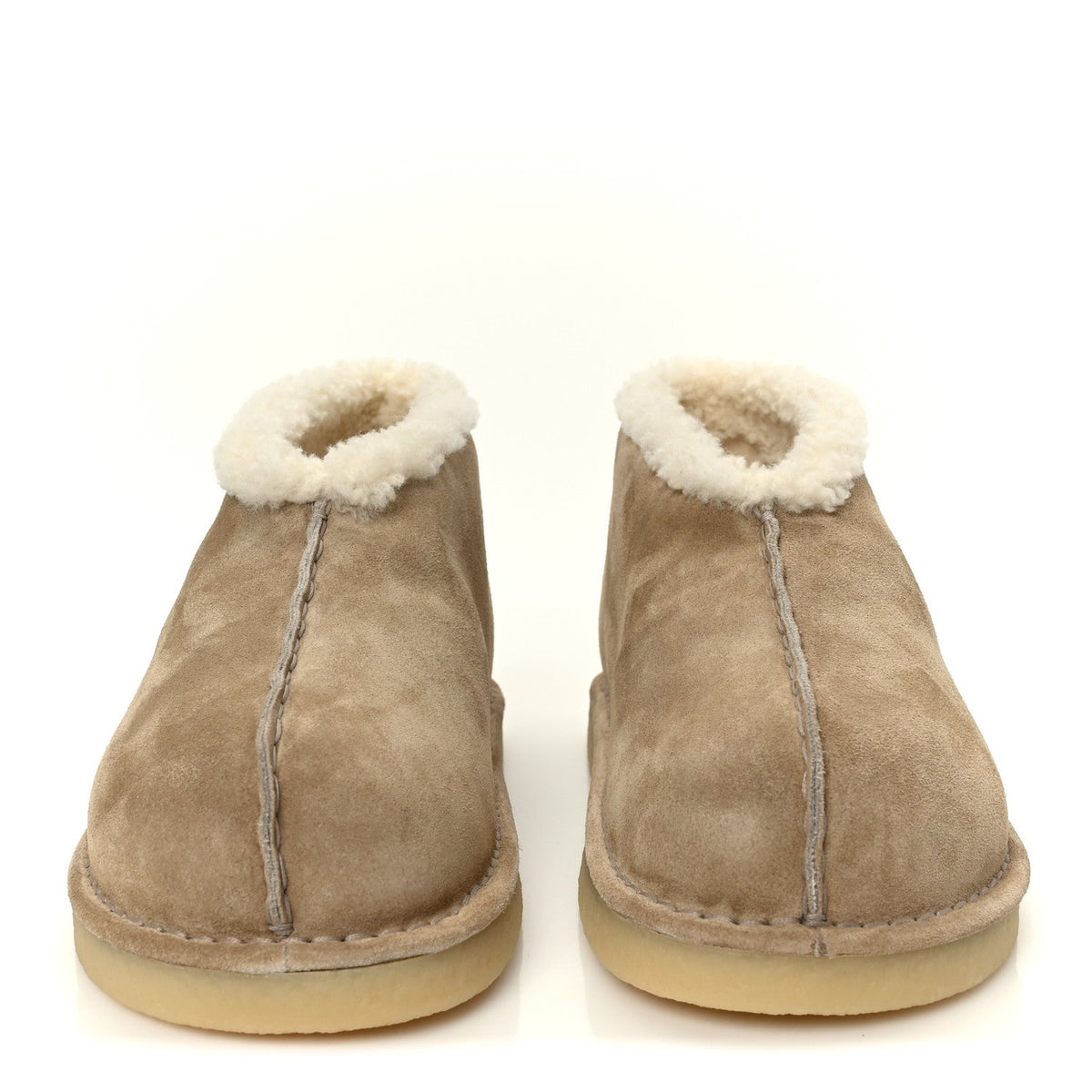 Miu Miu Shearling Suede Women's Ankle Boots 40 Deserto
