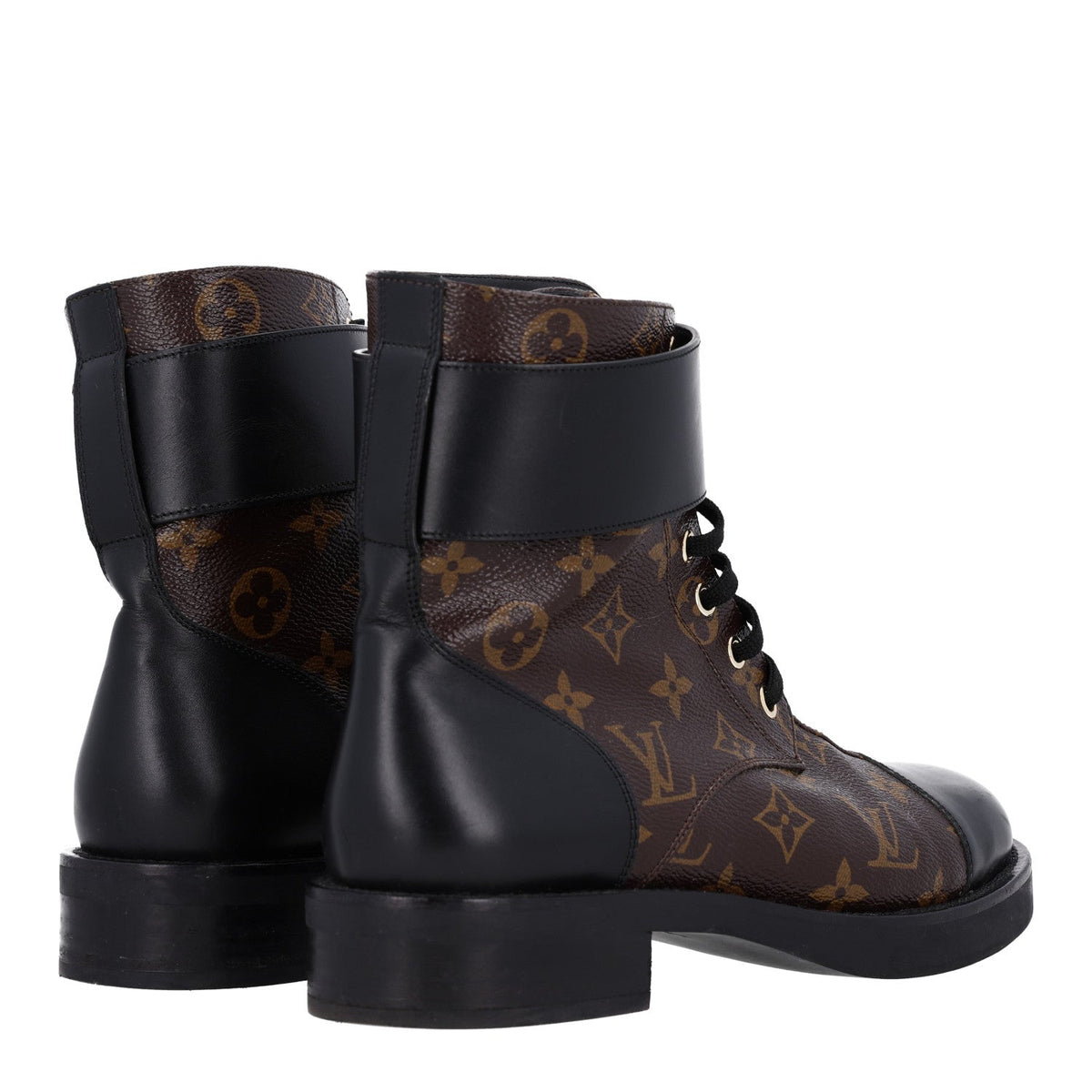 Louis Vuitton Calfskin Monogram Women's Wonderland Ranger Boots 38 Black
