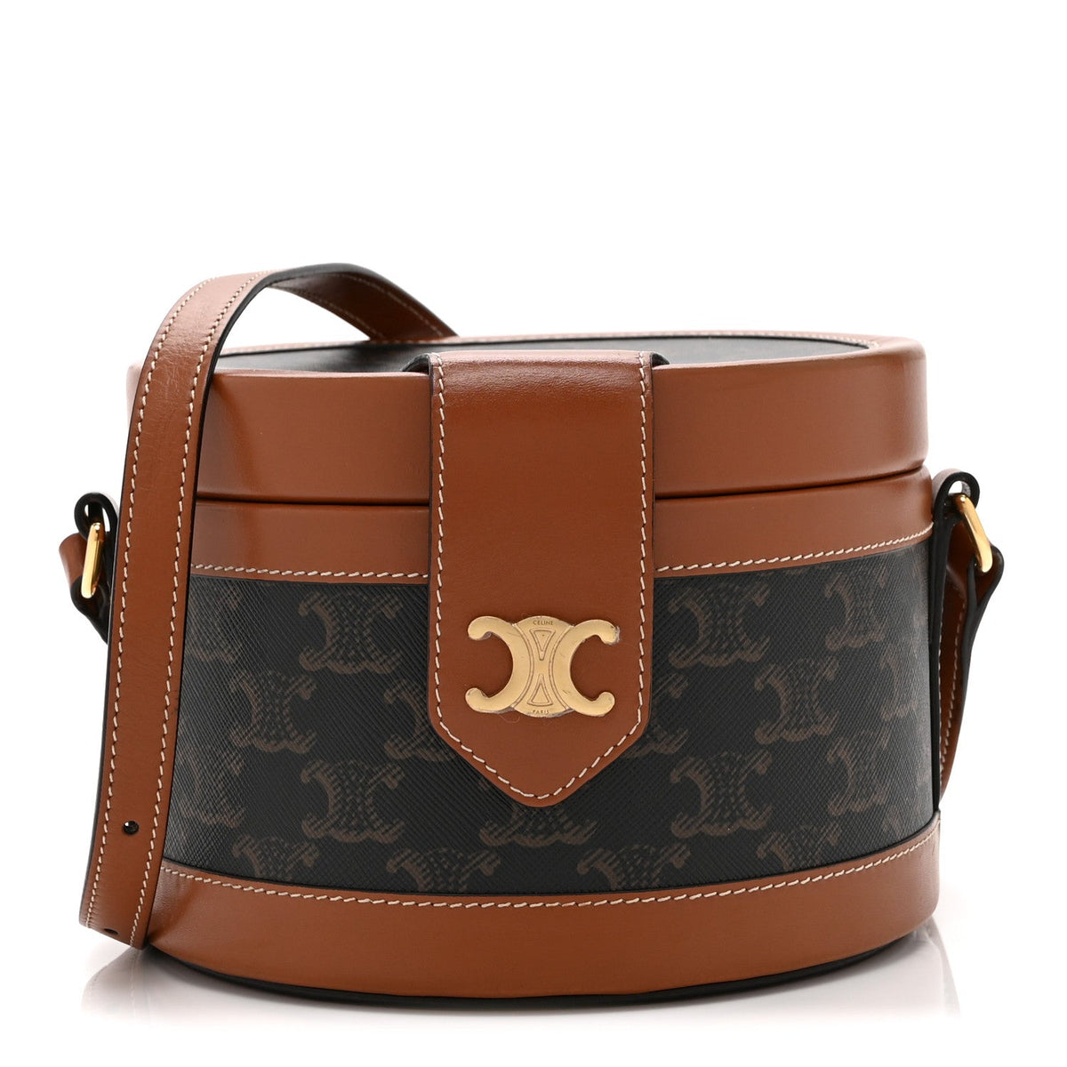 Medium Calfskin Canvas Handbag - Tan