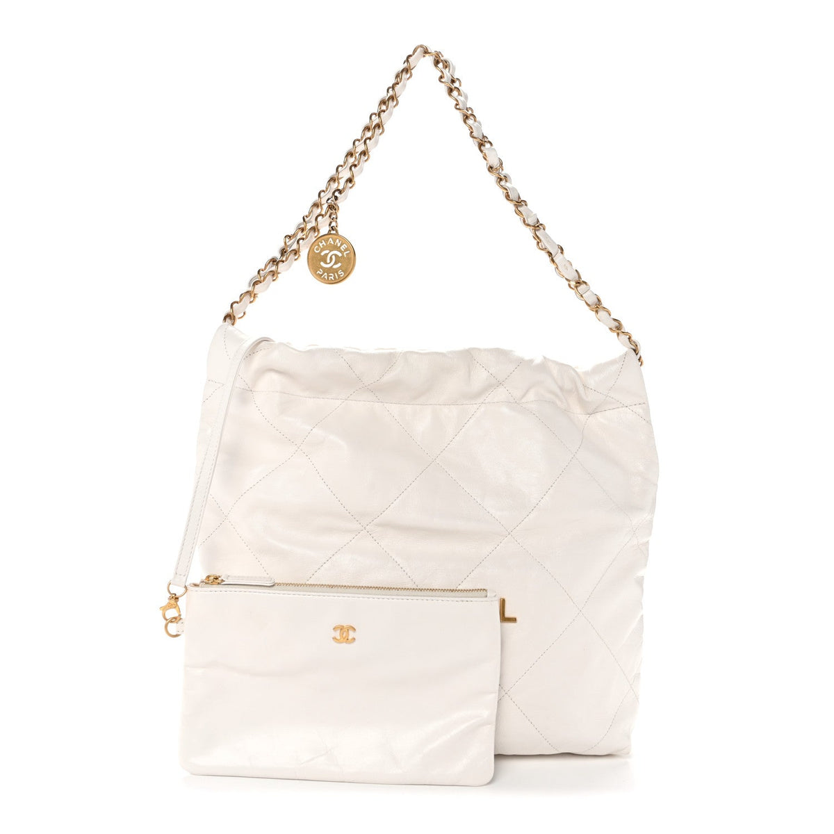 Small Quilted Calfskin Handbag - White