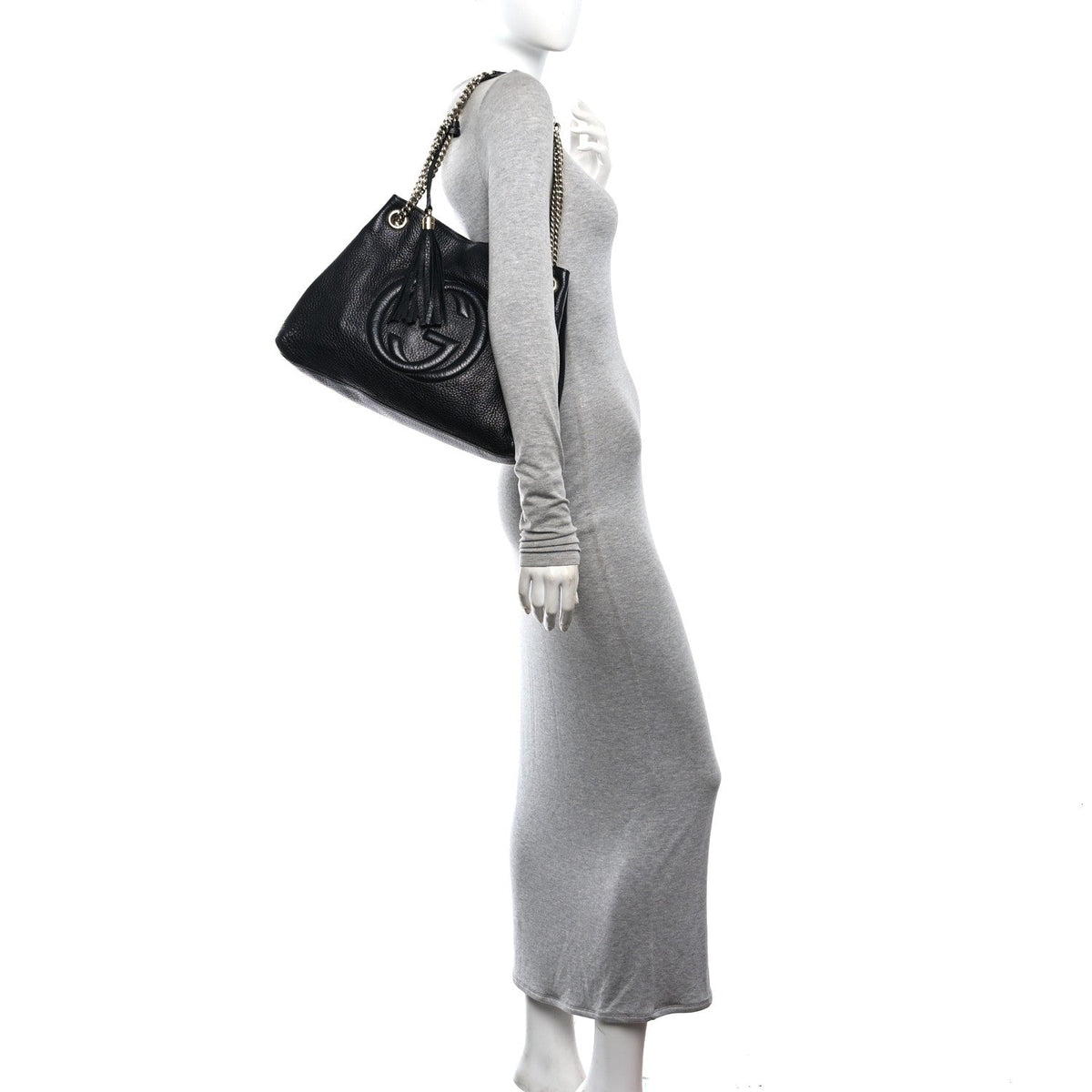 Medium Calfskin Shoulder Bag - Black