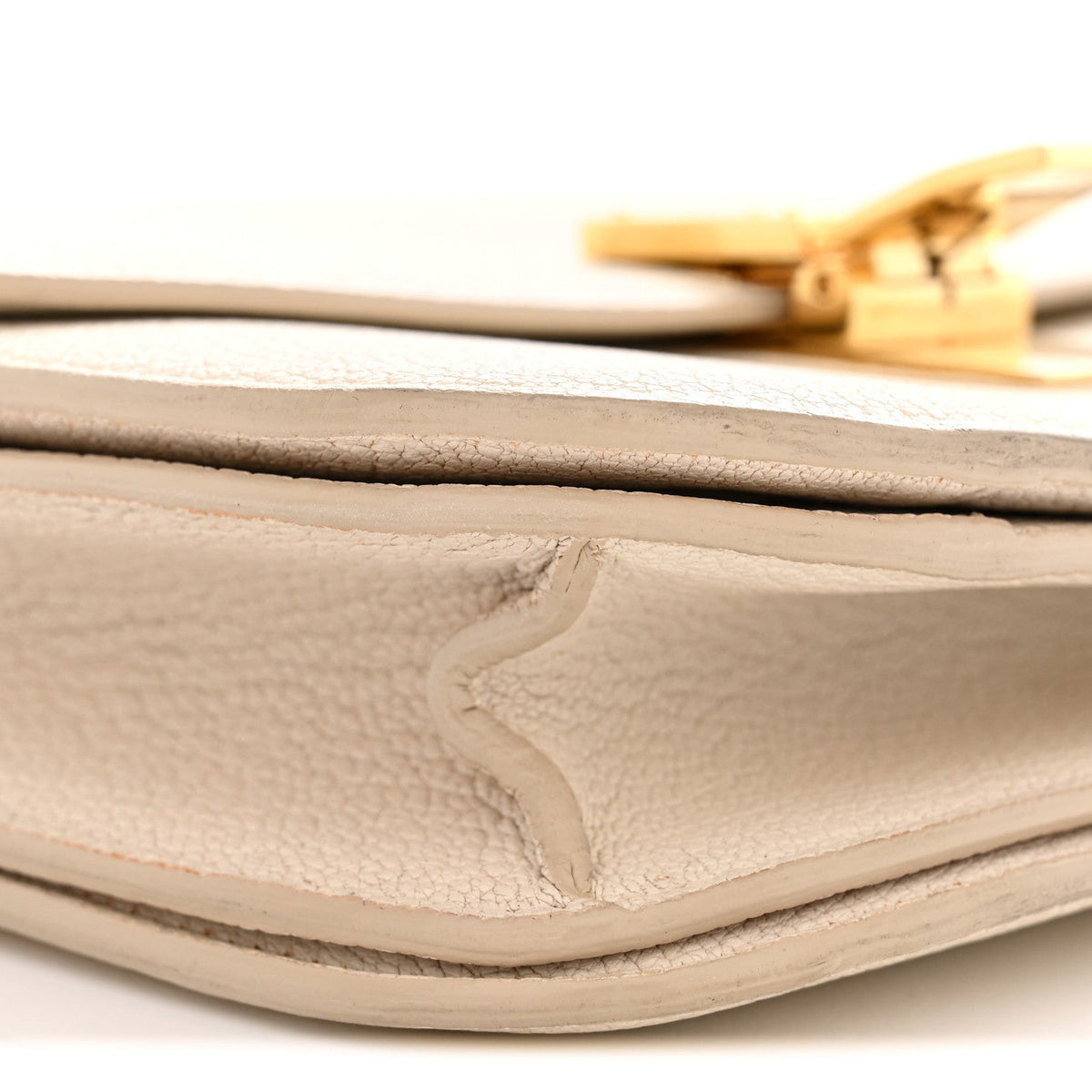 Medium Goatskin Flap Shoulder Bag - White