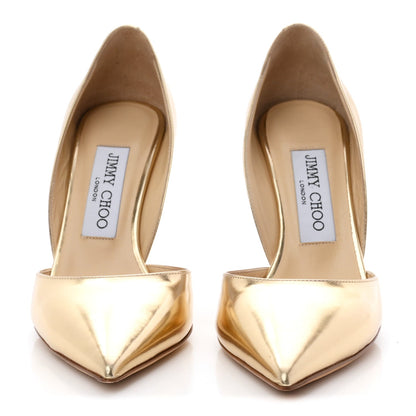 Jimmy Choo Mirror Calfskin Women's Darylin 100 Pumps 35 Gold