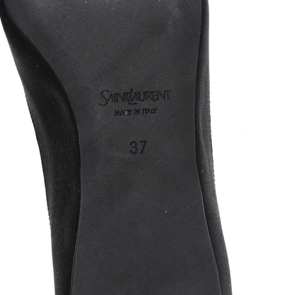 Saint Laurent Suede Women's Raso Regale Ballerina Flats 37 Nero