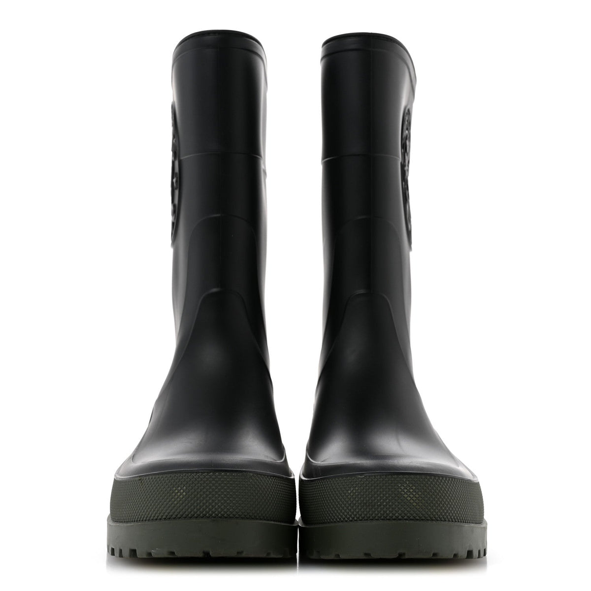Dior Rubber Women's Diorunion Rain Boots 38 Black Military