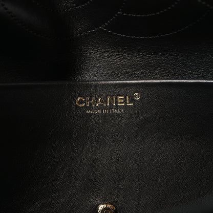 Small Calfskin Suede Flap Shoulder Bag - Black