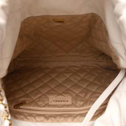 Small Quilted Calfskin Handbag - White
