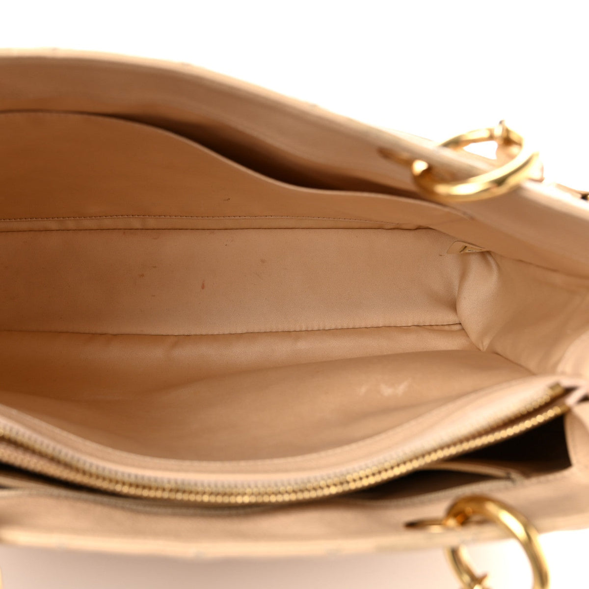 Quilted Caviar Tote Bag - Beige