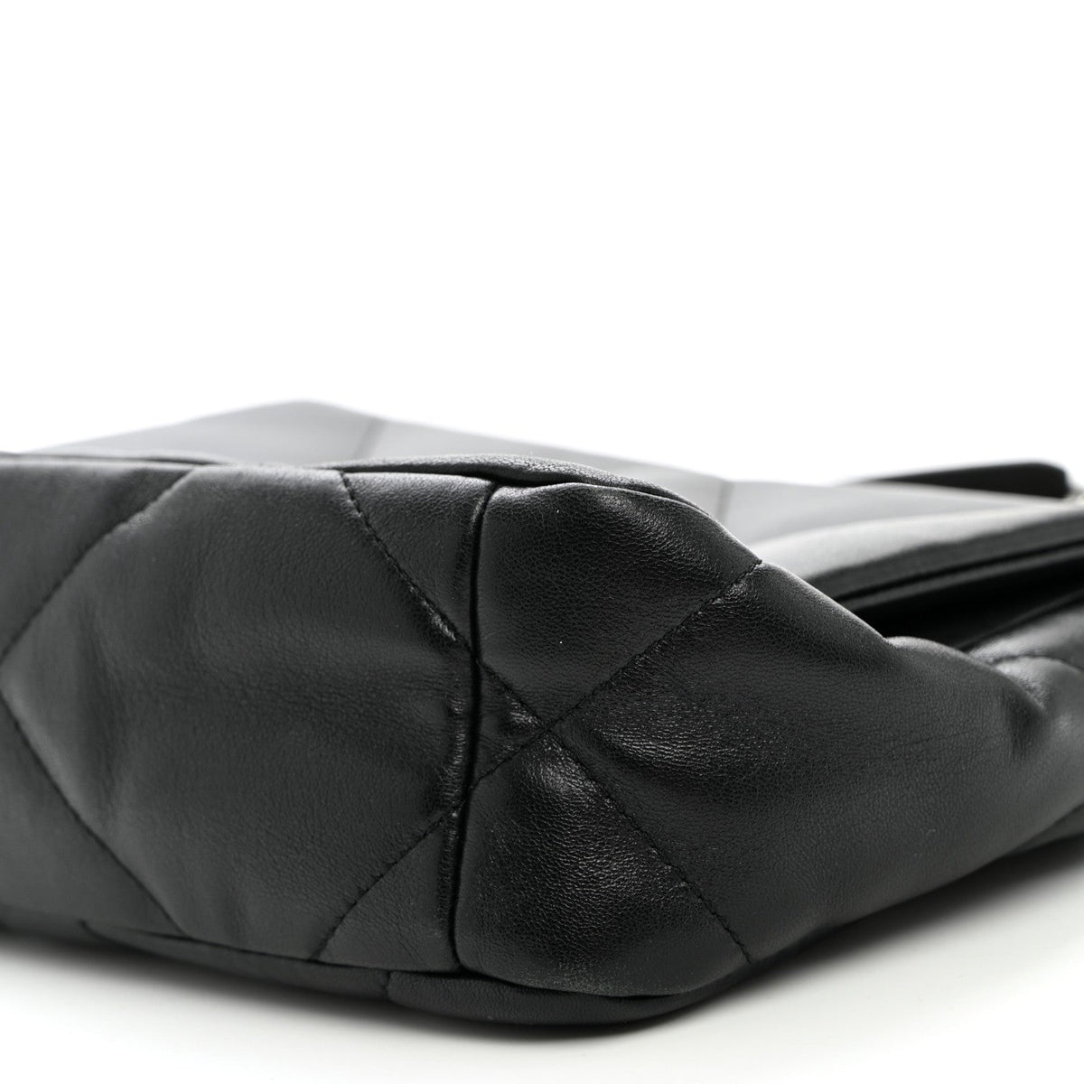 Medium Quilted Lambskin Flap Shoulder Bag - Black