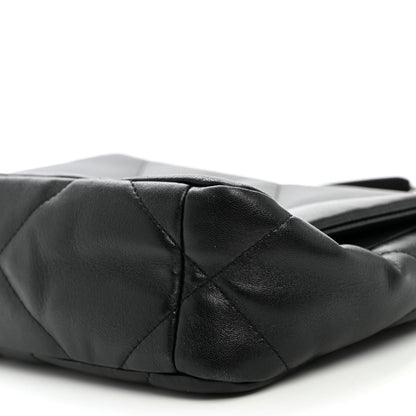 Medium Quilted Lambskin Flap Shoulder Bag - Black