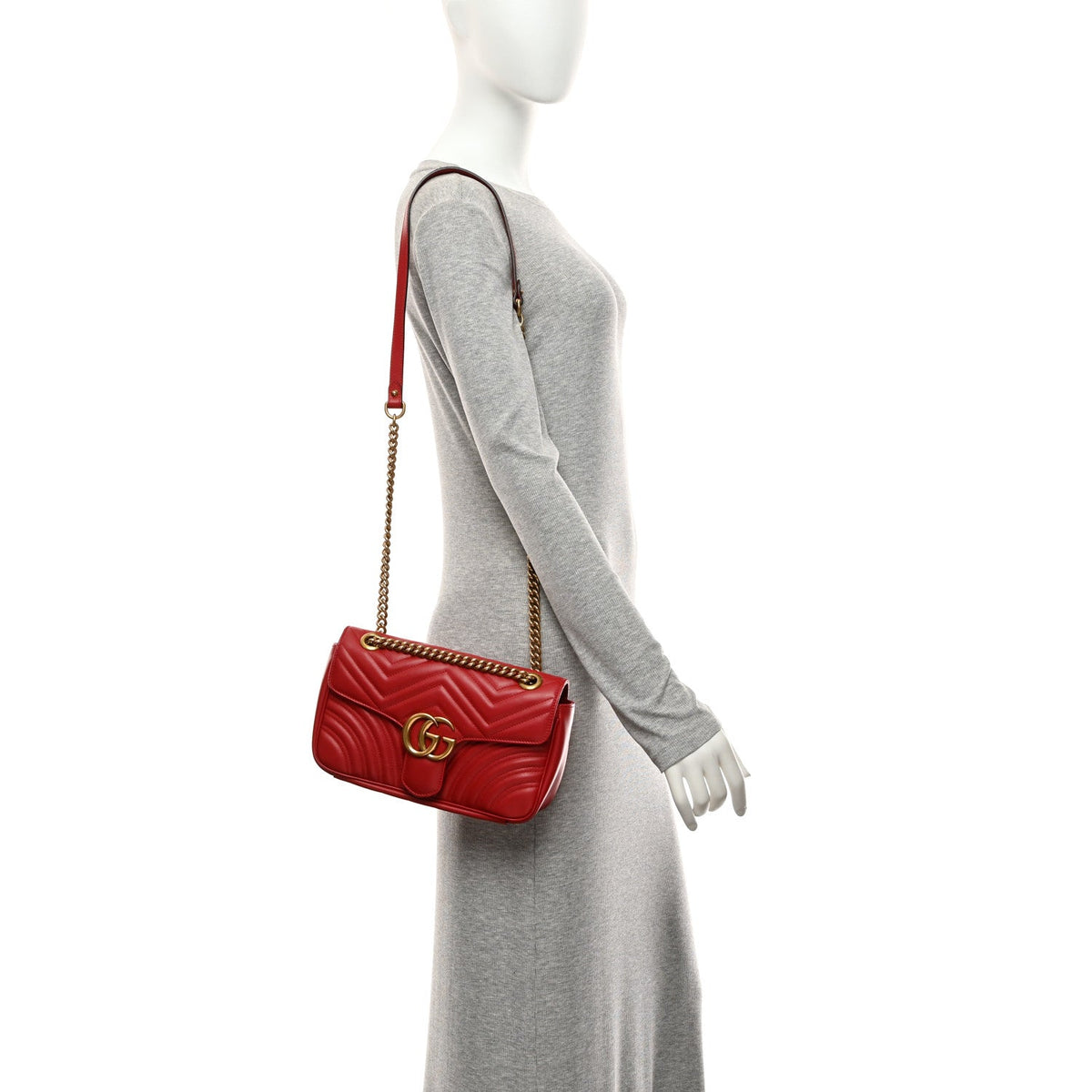 Small Calfskin Shoulder Bag - Red
