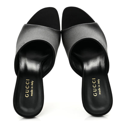 Gucci Raso Seta Logo Sandal 10.2cm Women's Pumps Black