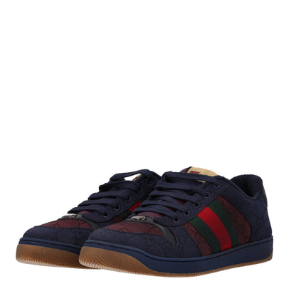 Gucci Canvas GG Web Men's Screener Sneakers 8 Burgundy Navy