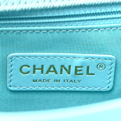 Small Quilted Flap Shoulder Bag - Blue