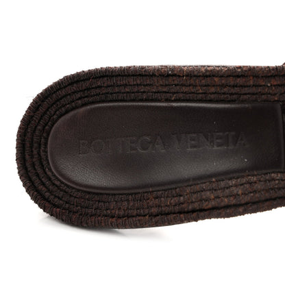 Bottega Veneta Raffia Elasticized Women's Cindy Stretch Mule Sandals 39 Bitter Chocolate