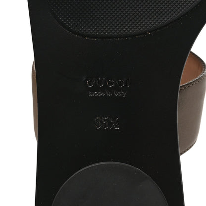Gucci Calfskin Women's GG Marmont Thong Sandals 35.5 Mud
