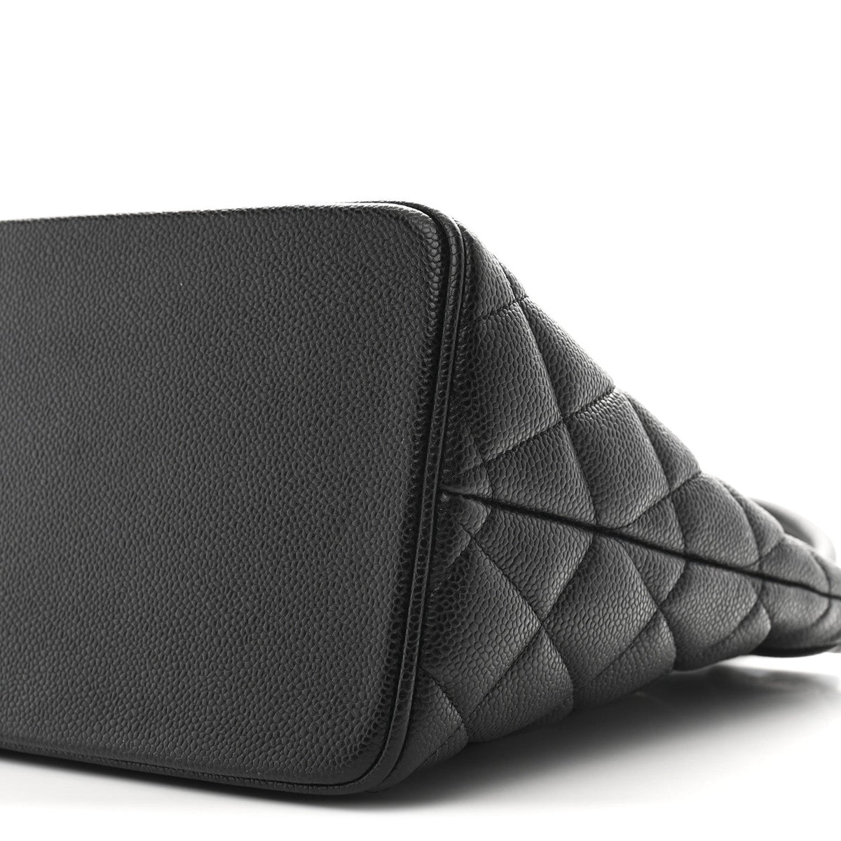 Quilted Caviar Tote Bag - Black